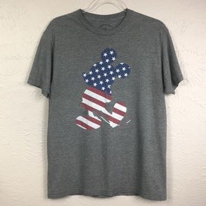 Disney Grey Patriotic Mickey Short Sleeve Shirt M